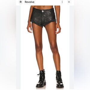 One Teaspoon Black leather Shorts size 26